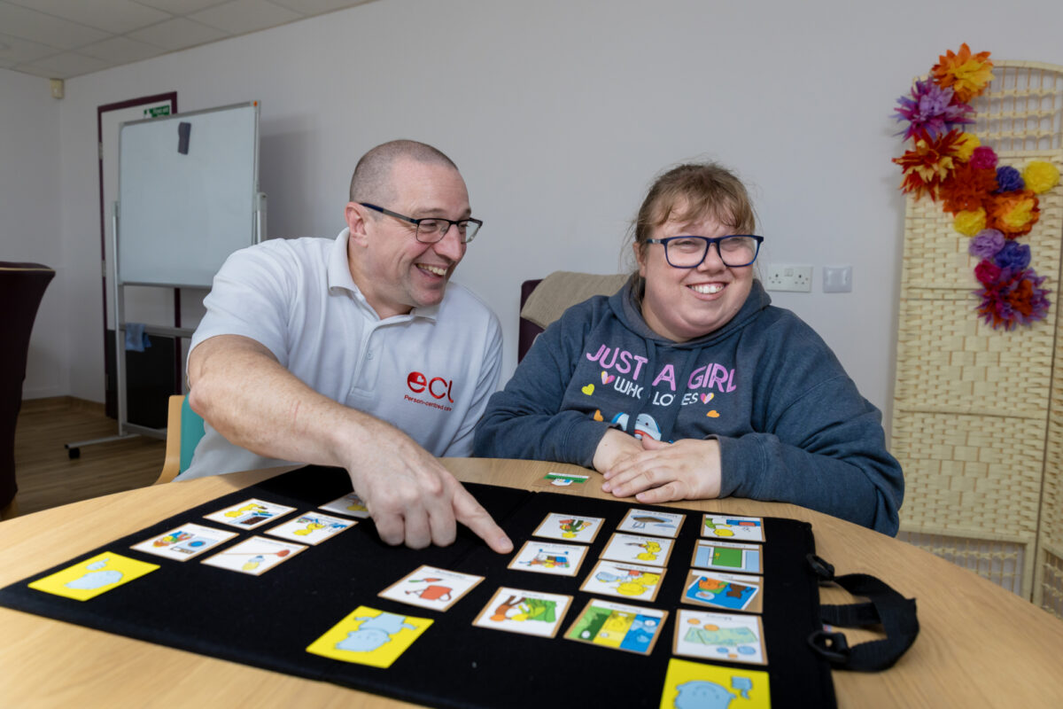 A positive behaviour support advisor doing a Talking Mat with a person with Learning 168飞艇2025精准免费预测+高胜率数据与独家分析 disabilities and autism