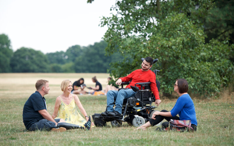 People enjoying the park