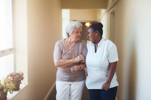 Happy customer and carer